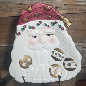 World Bazaar Inc Vintage 3D Santa Serving Plate